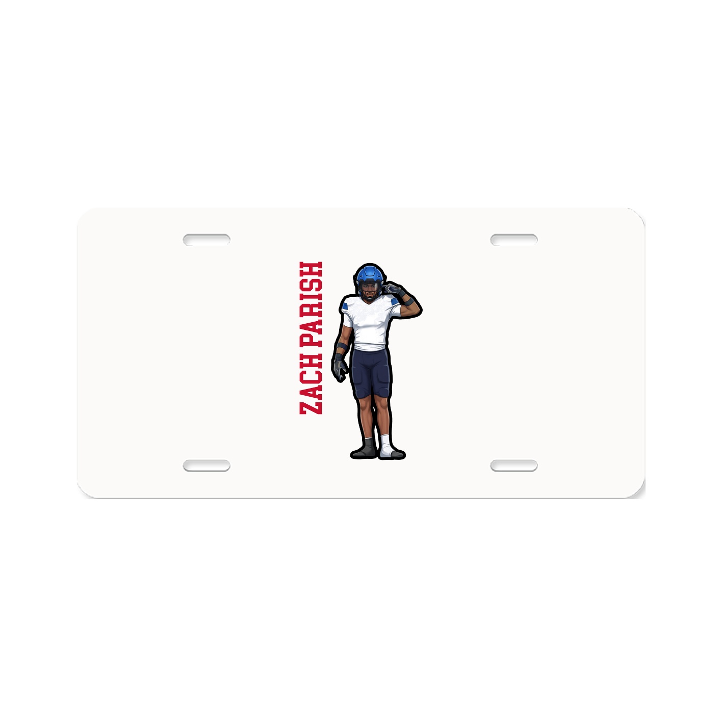 License Plate — Name Vertical in Classic