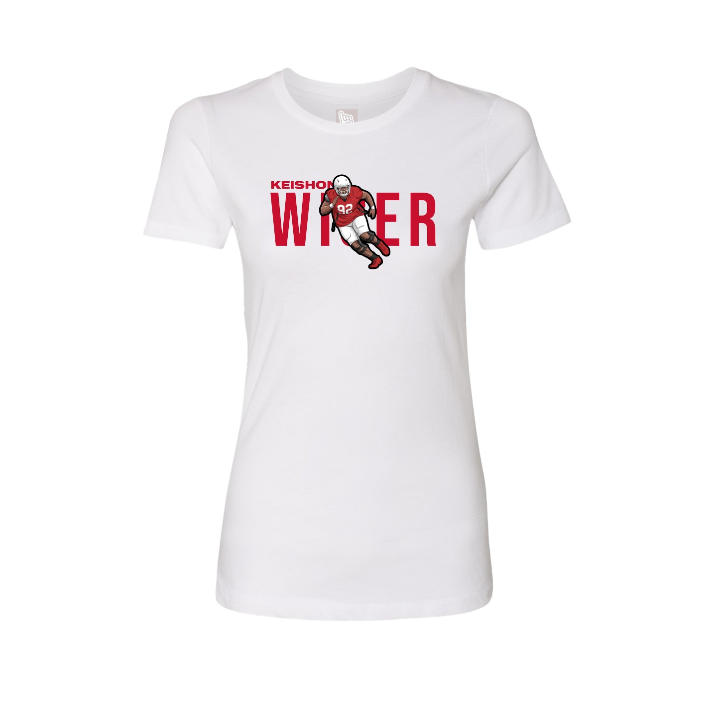 Fitted Women's Tee — Player Name in White