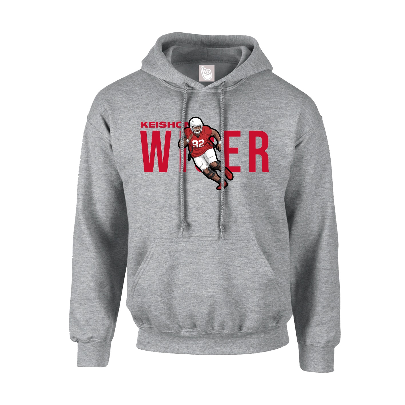 Hoodie — Player Name in Grey