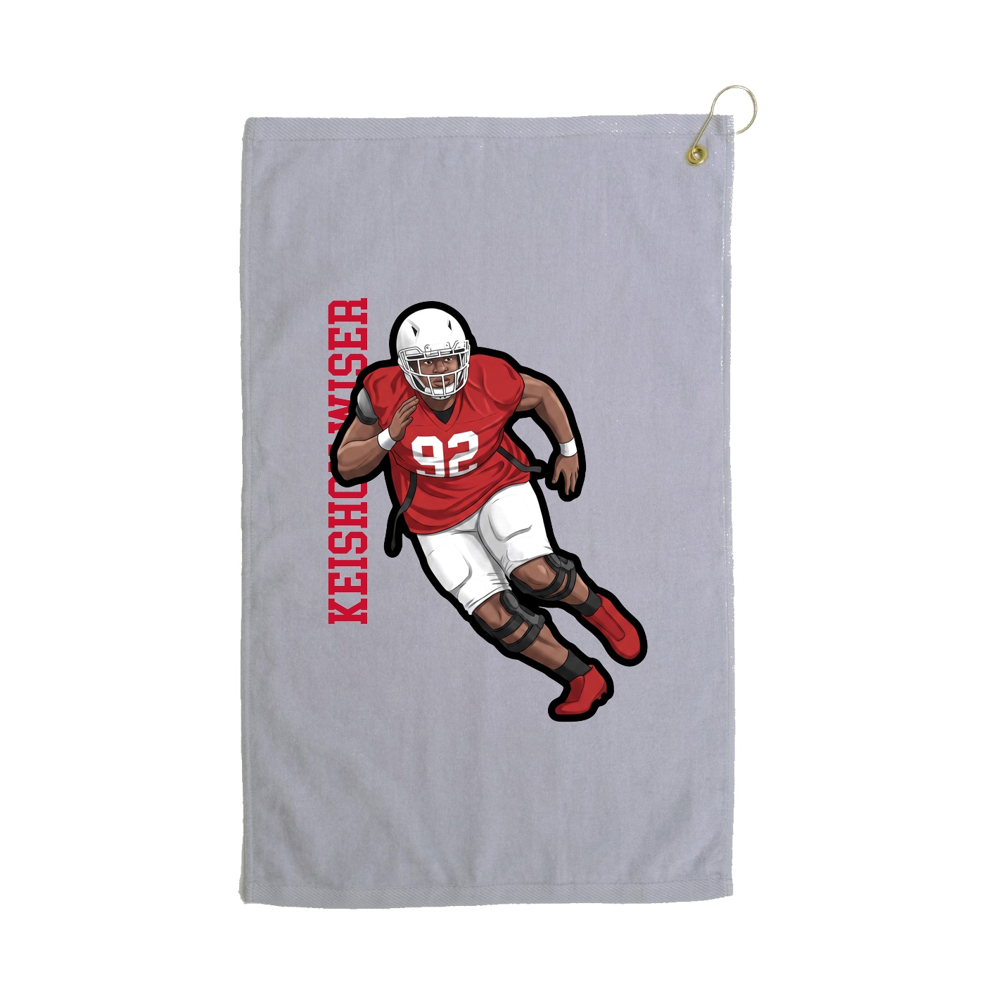 Golf Towel — Name Vertical in Grey