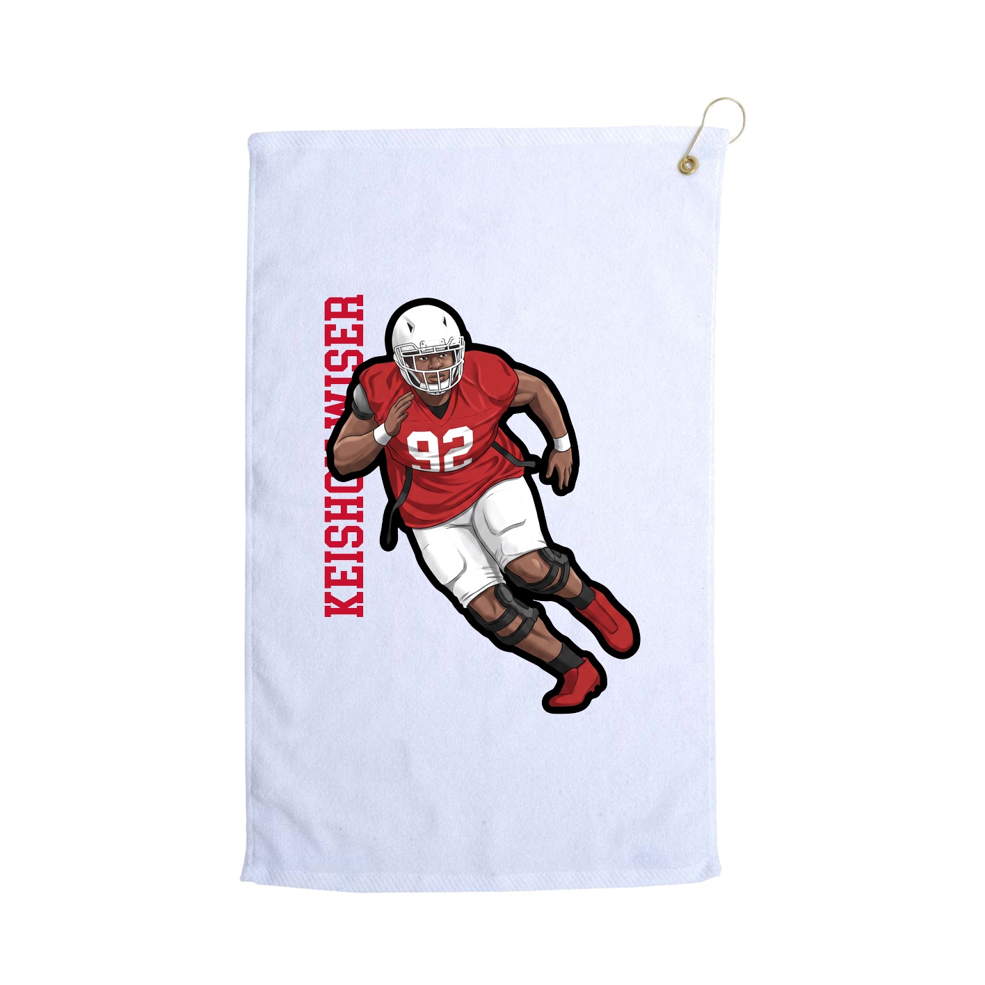 Golf Towel — Name Vertical in White