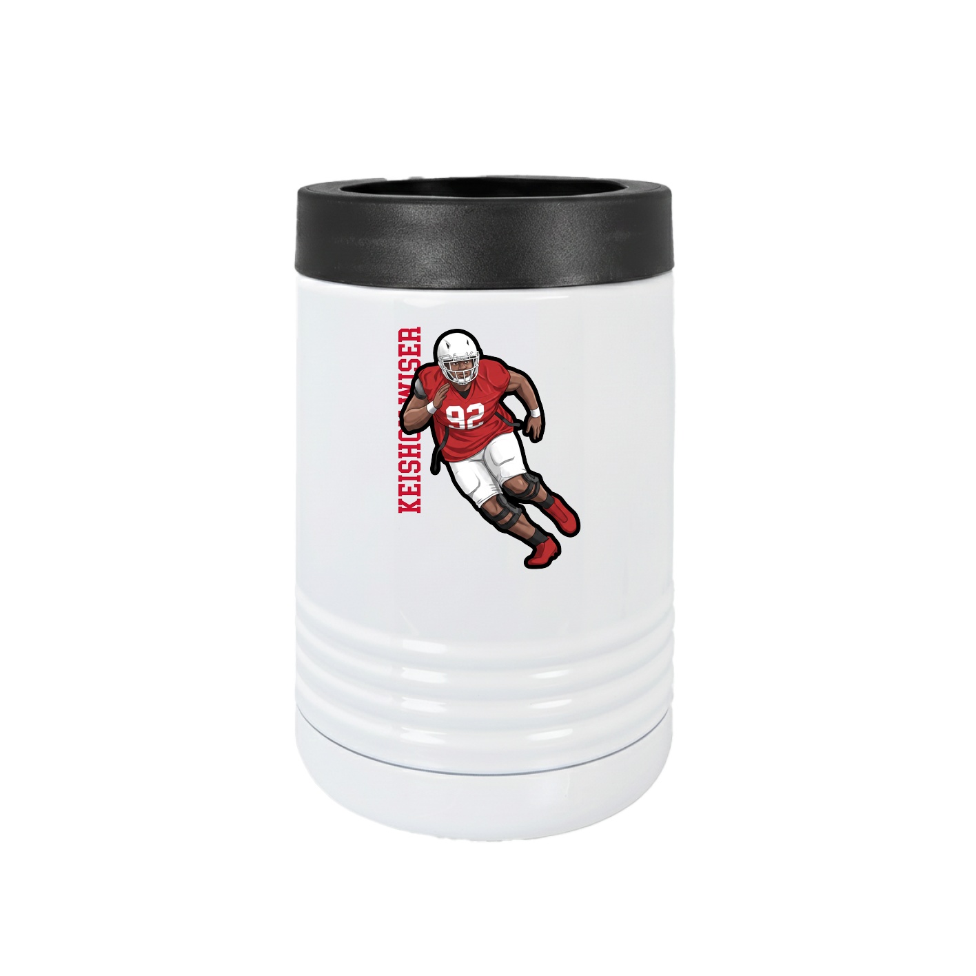 Beverage Holder — Name Vertical in White