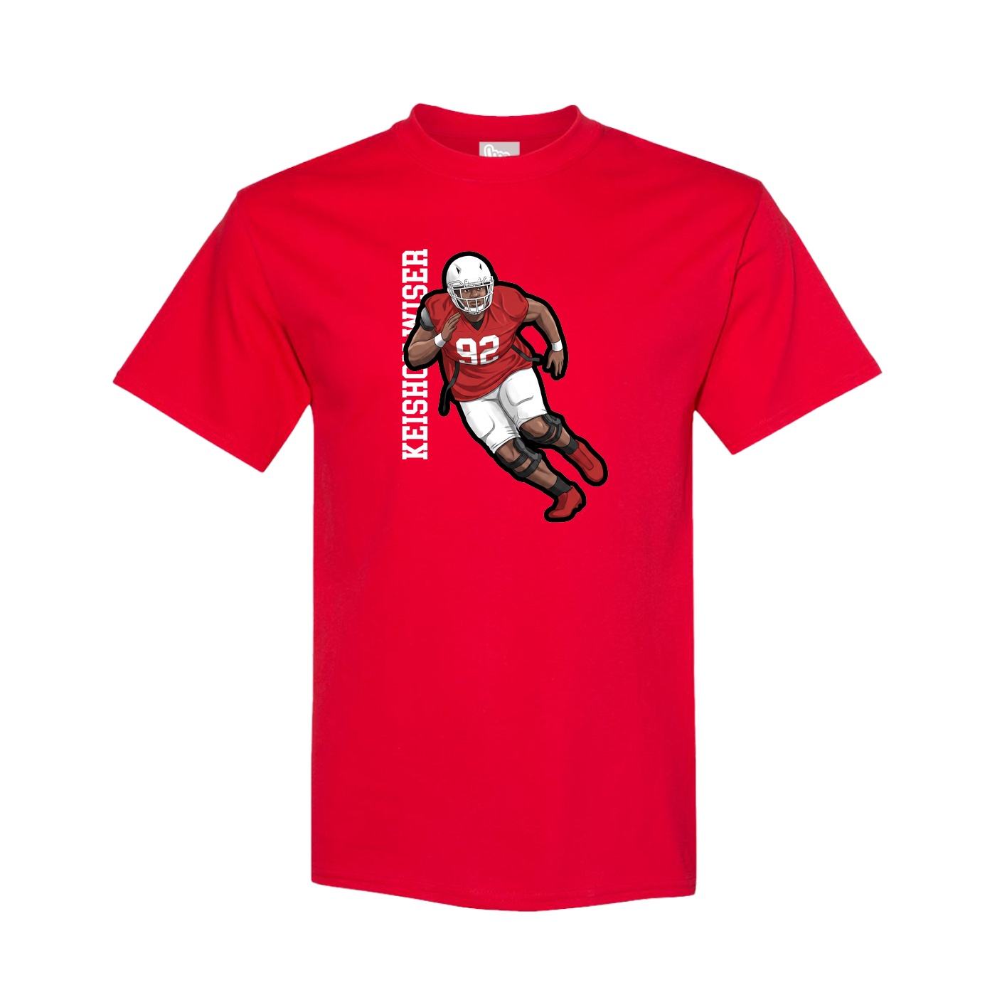 Tee — Name Vertical in Red