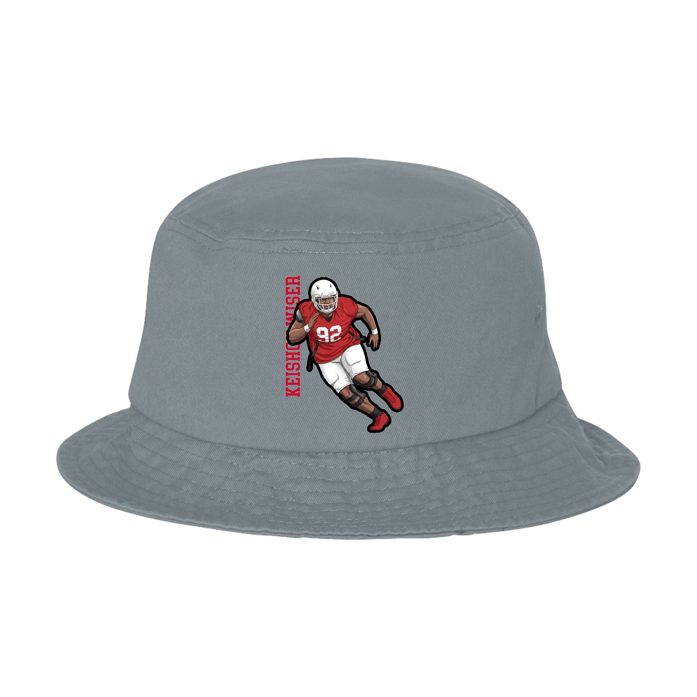 Bucket Cap — Name Vertical in Grey
