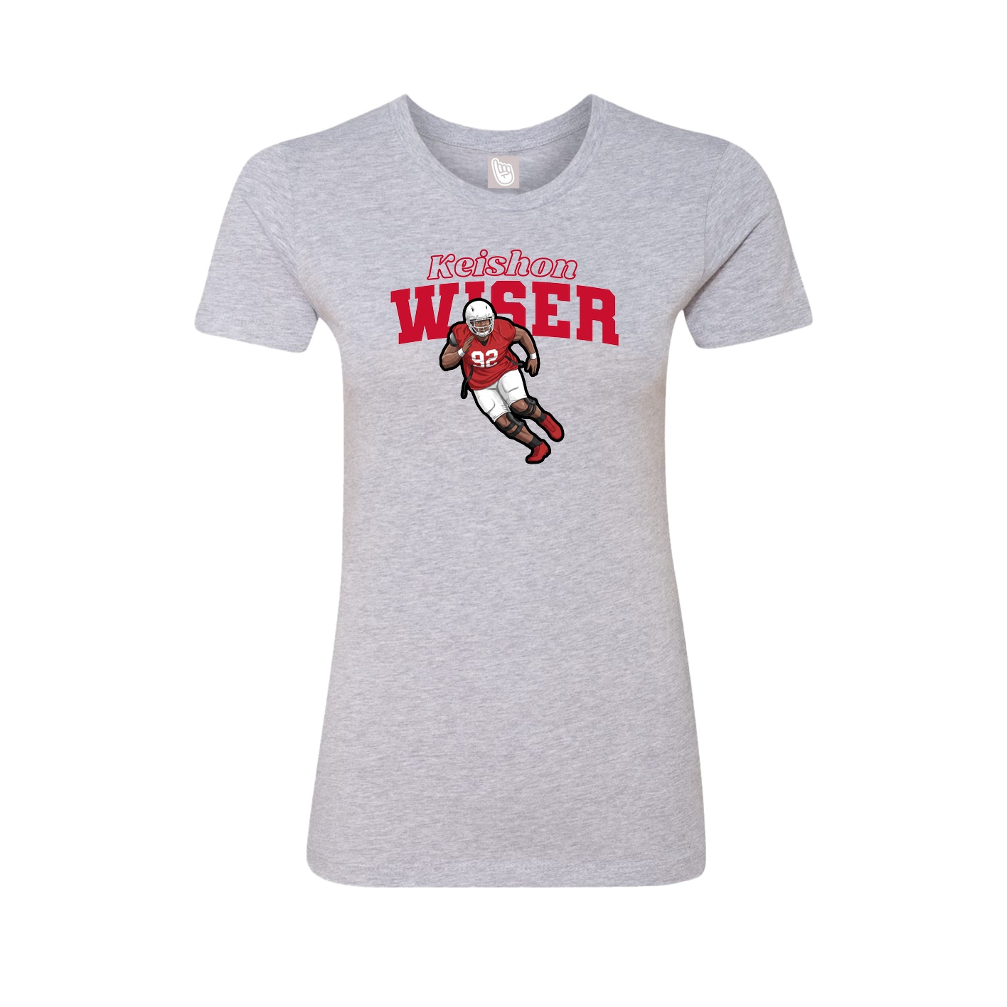 Fitted Women's Tee — Name Arch in Grey