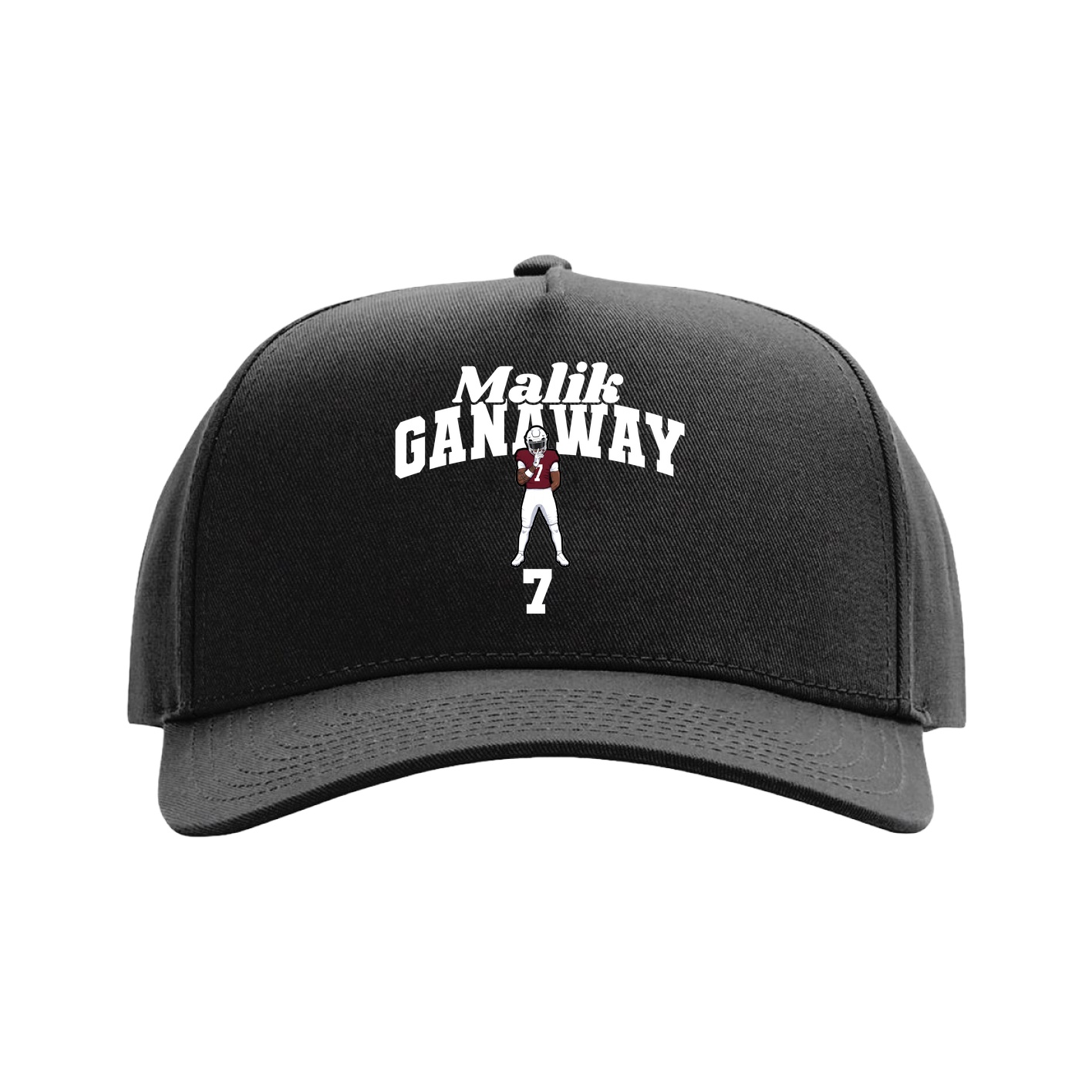 Full Fabric Five-Panel Champ Cap — Signature Arch in Black