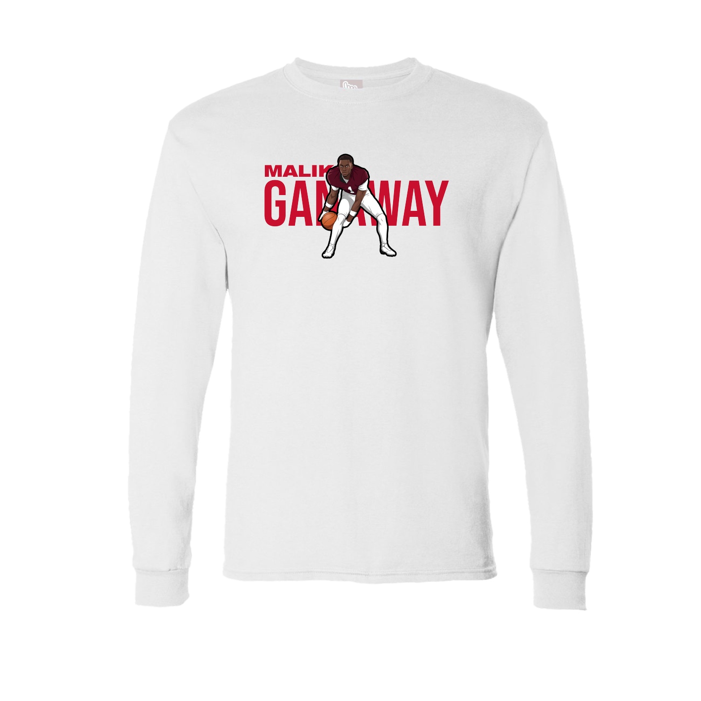 Long Sleeve Tee — Player Name in White