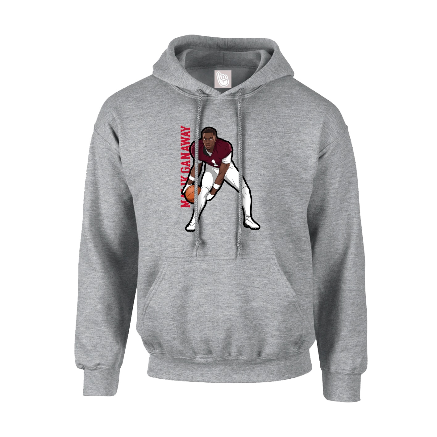 Hoodie — Name Vertical in Grey