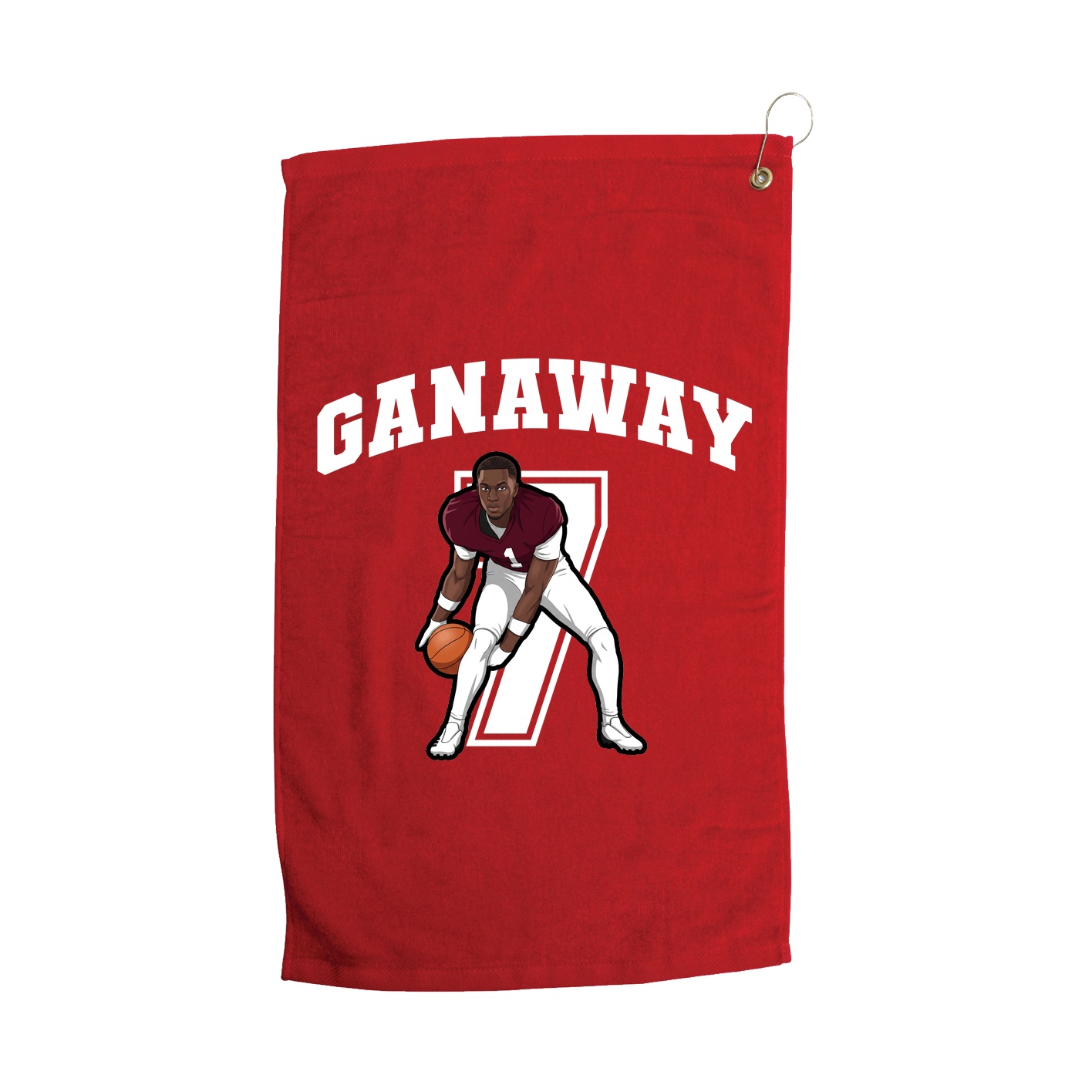 Golf Towel — Number in Red