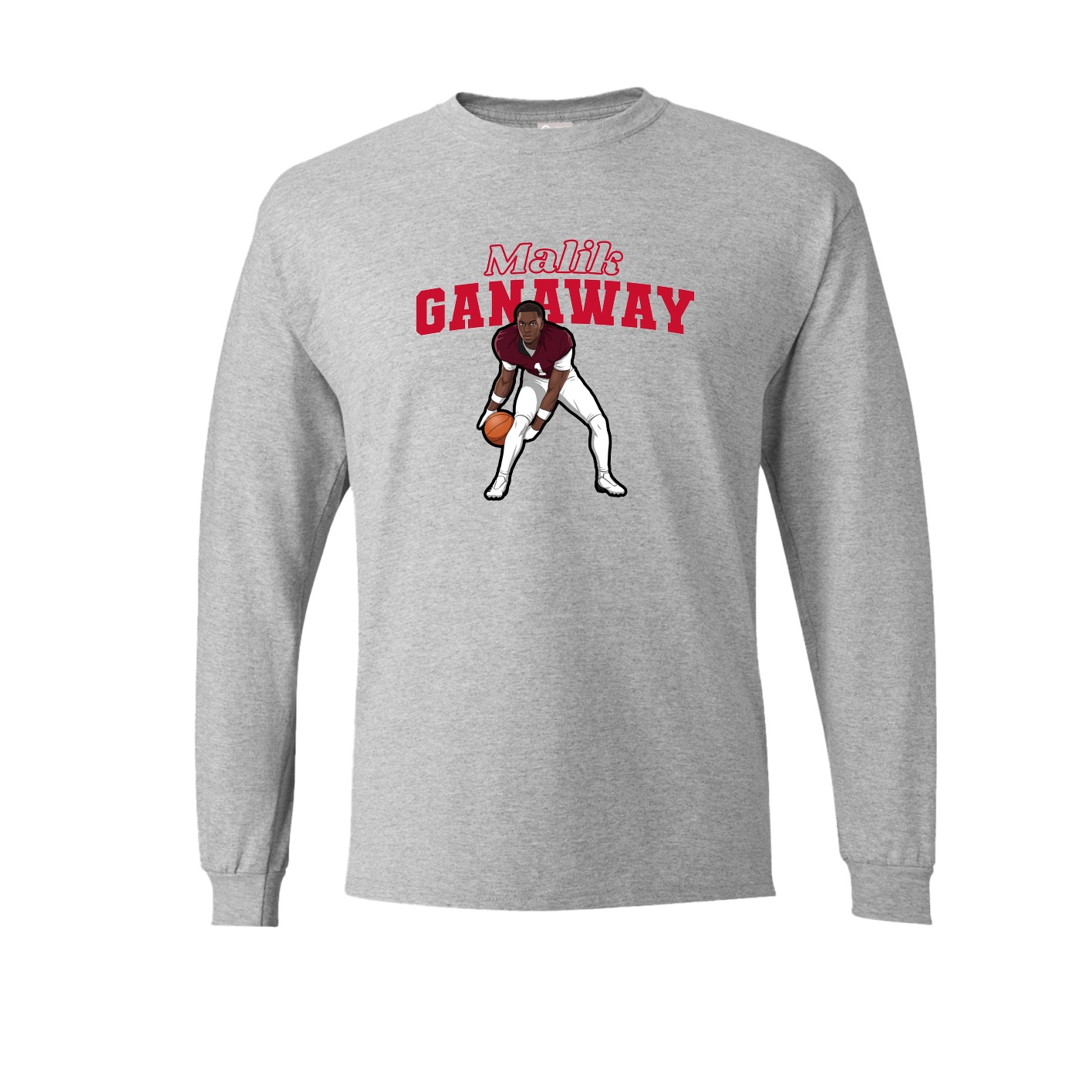 Long Sleeve Tee — Name Arch in Grey