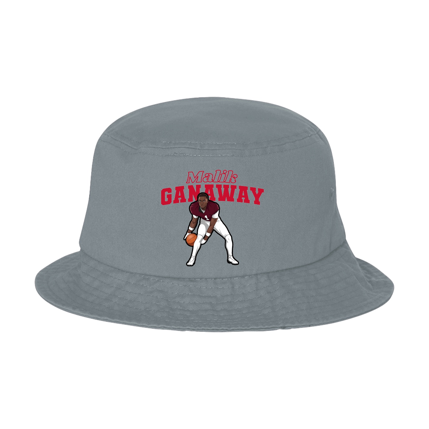Bucket Cap — Name Arch in Grey