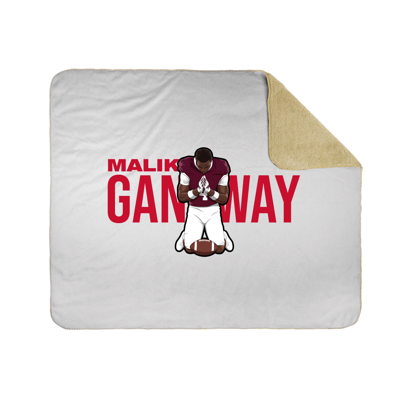 Throw Blanket — Player Name in White