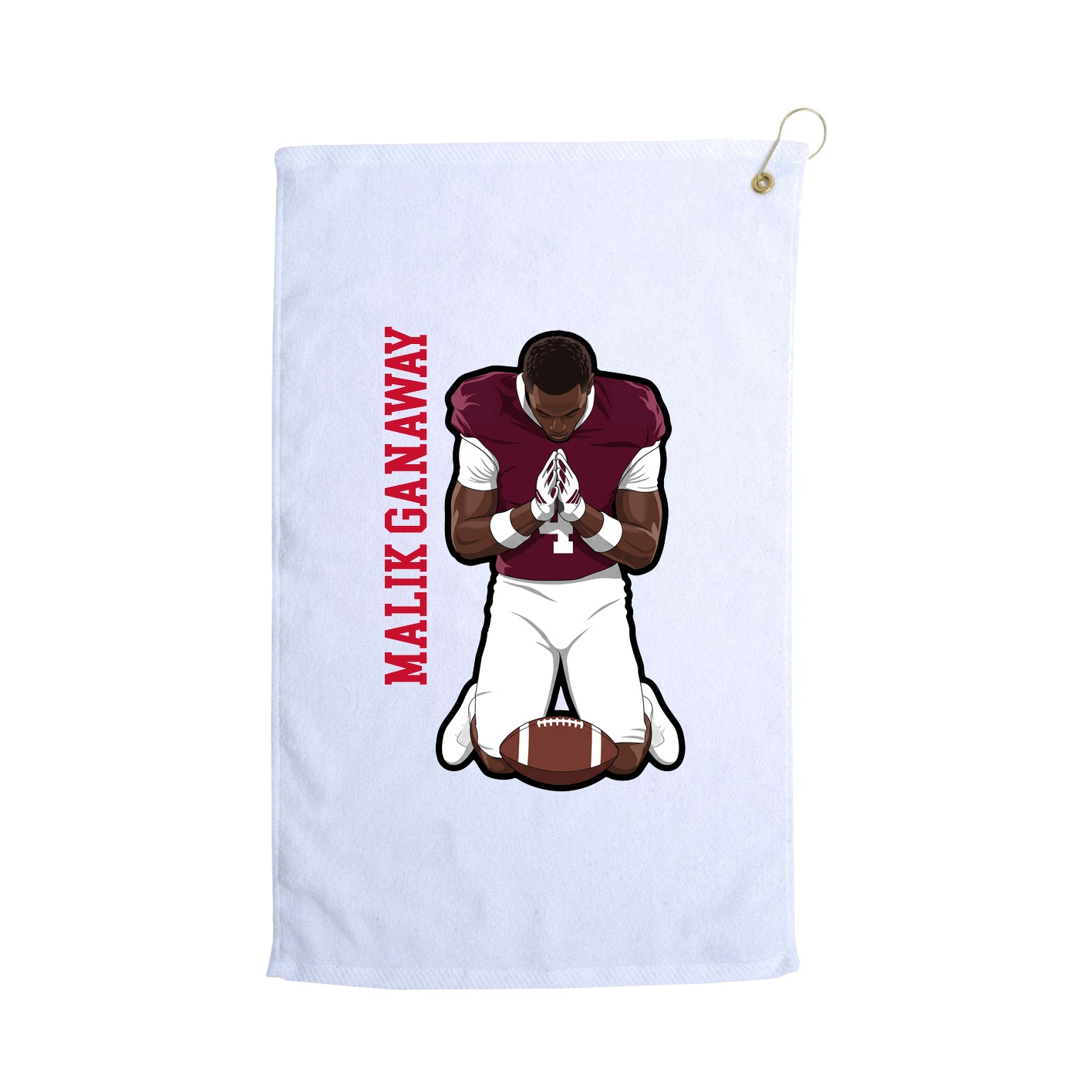 Golf Towel — Name Vertical in White