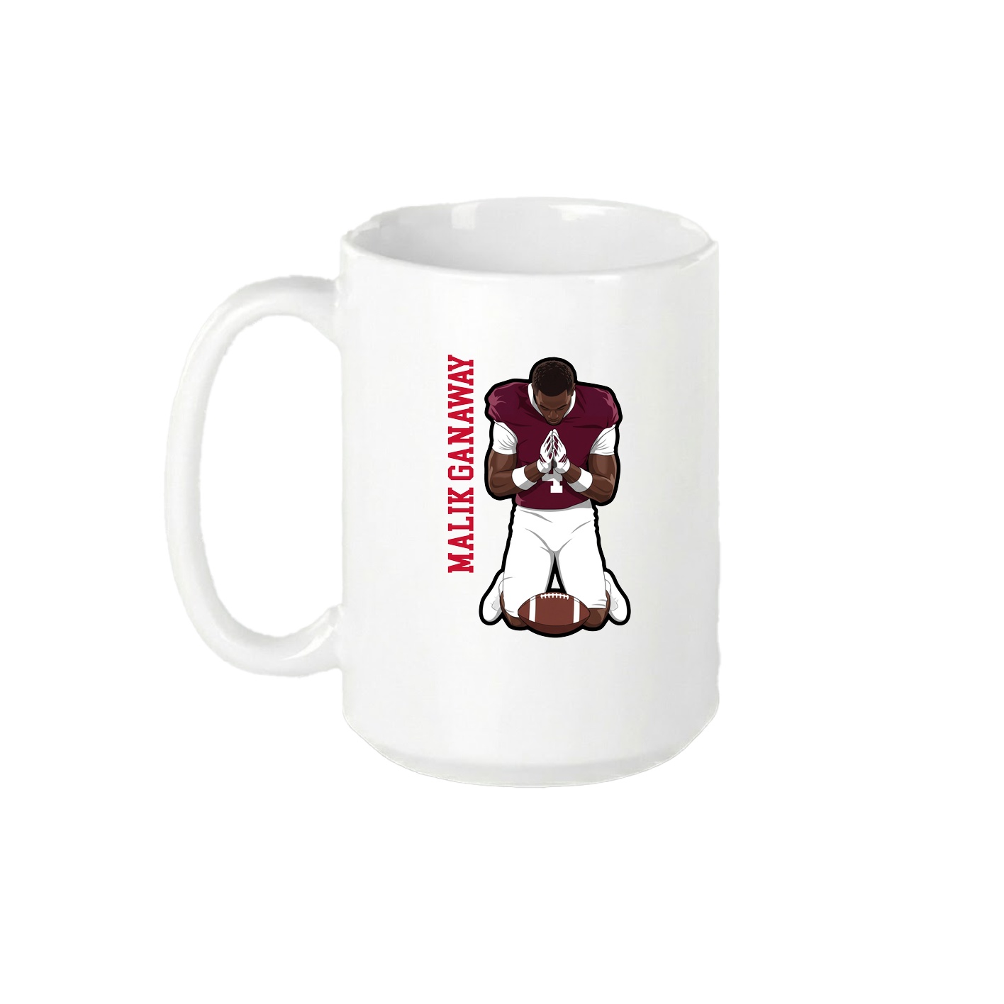 15oz Coffee Mug — Name Vertical in White