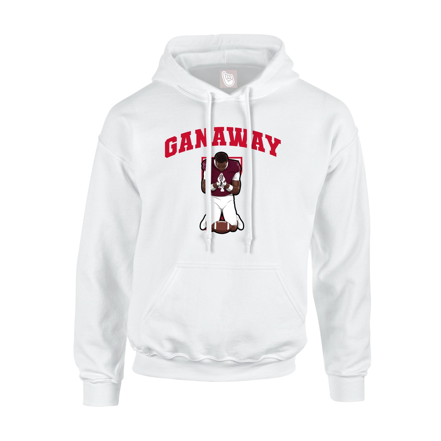 Hoodie — Number in White