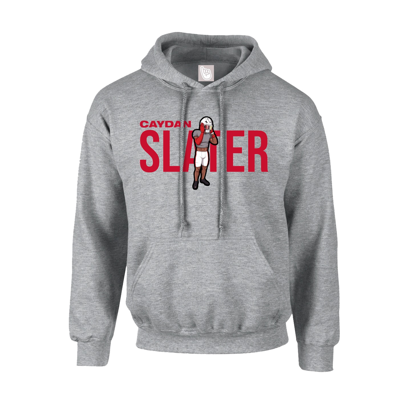 Youth Hoodie — Player Name in Grey