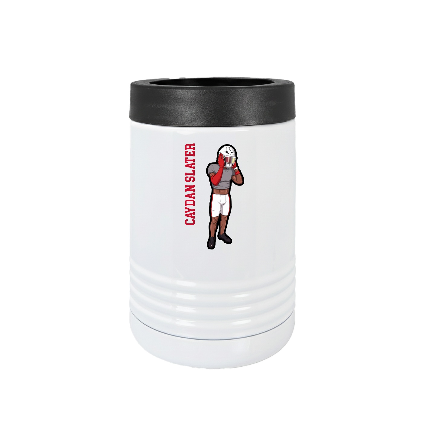 Beverage Holder — Name Vertical in White