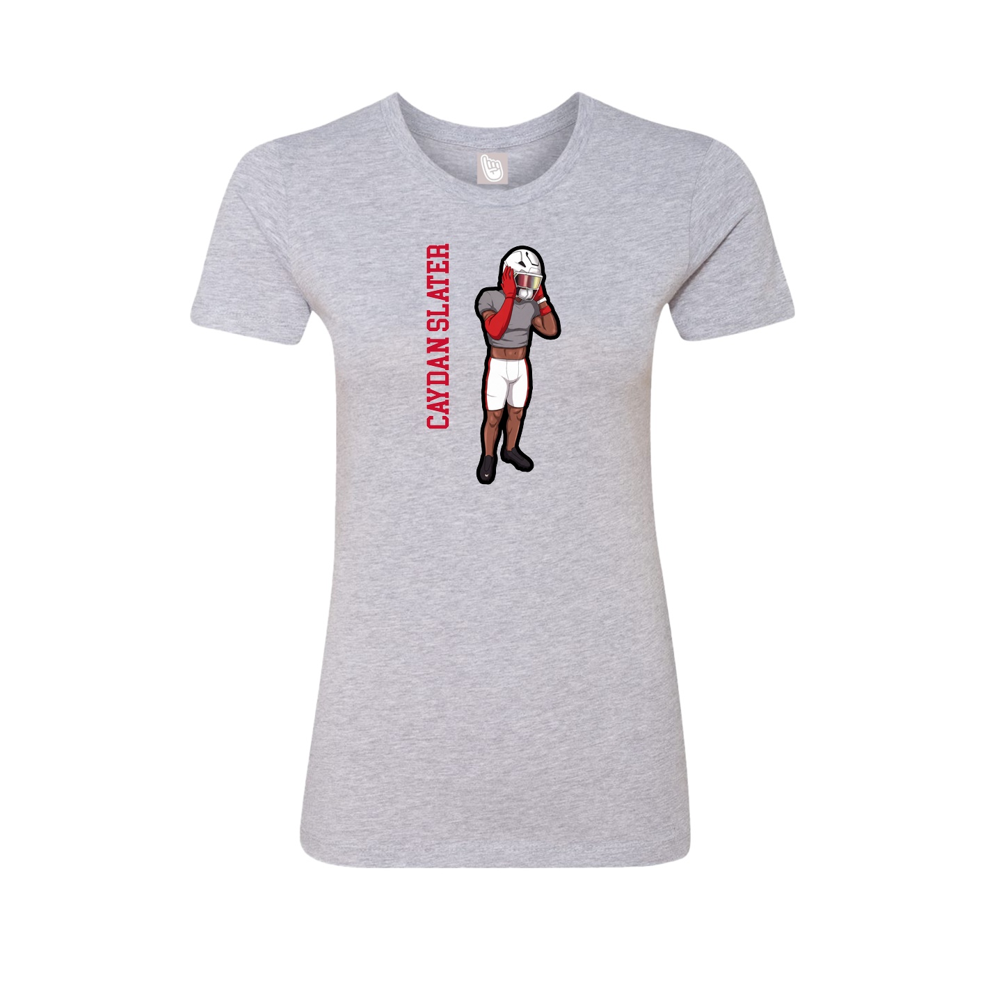 Fitted Women's Tee — Name Vertical in Grey