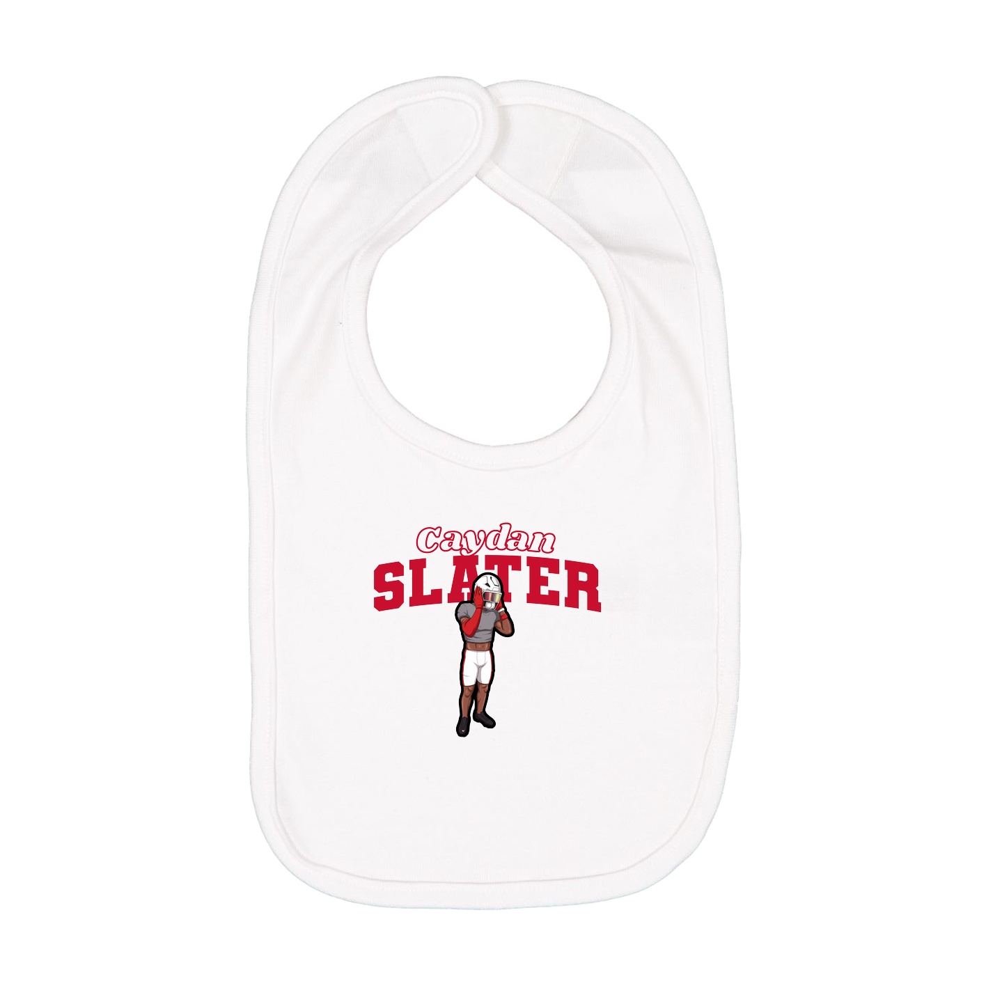 Infant Bib — Name Arch in White