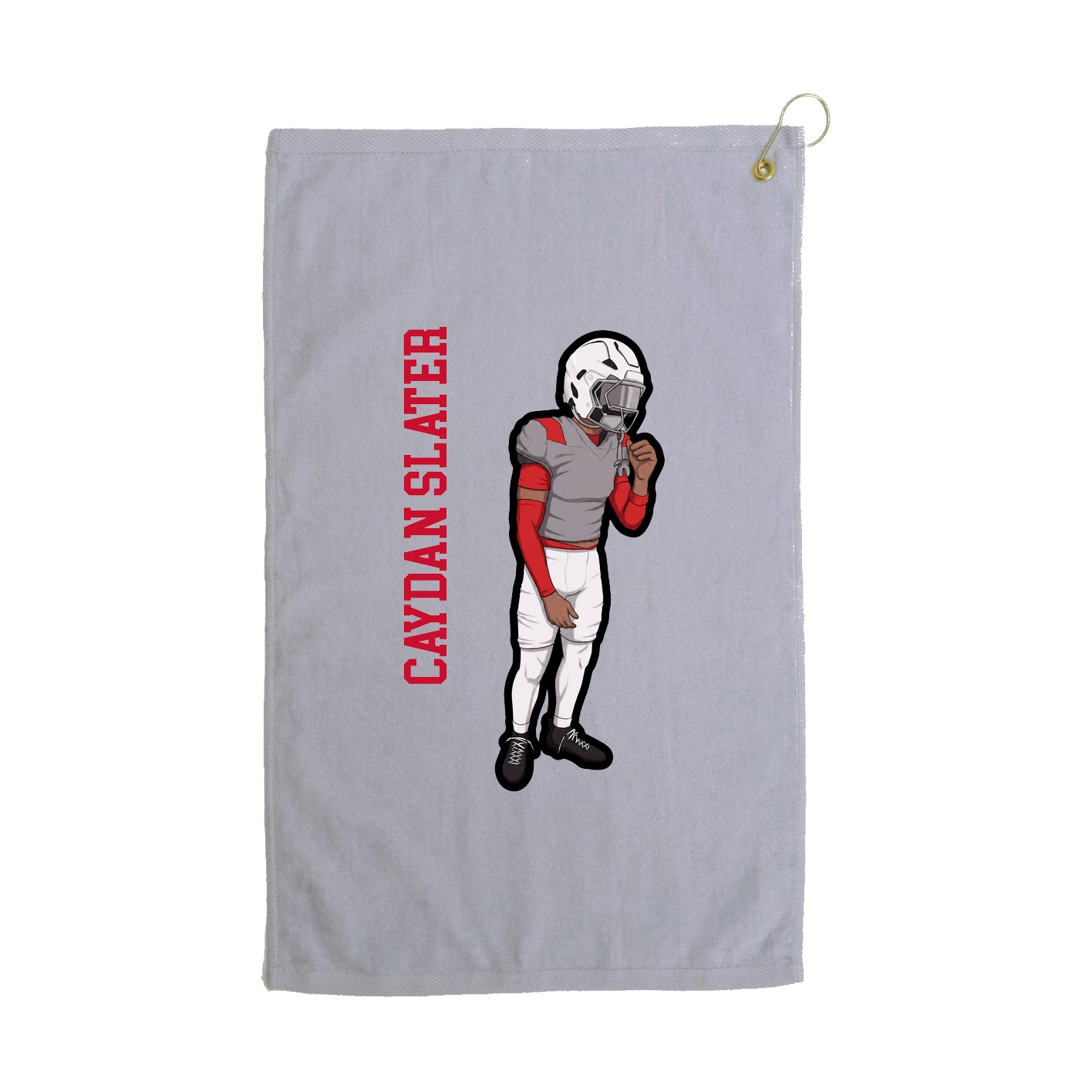 Golf Towel — Name Vertical in Grey