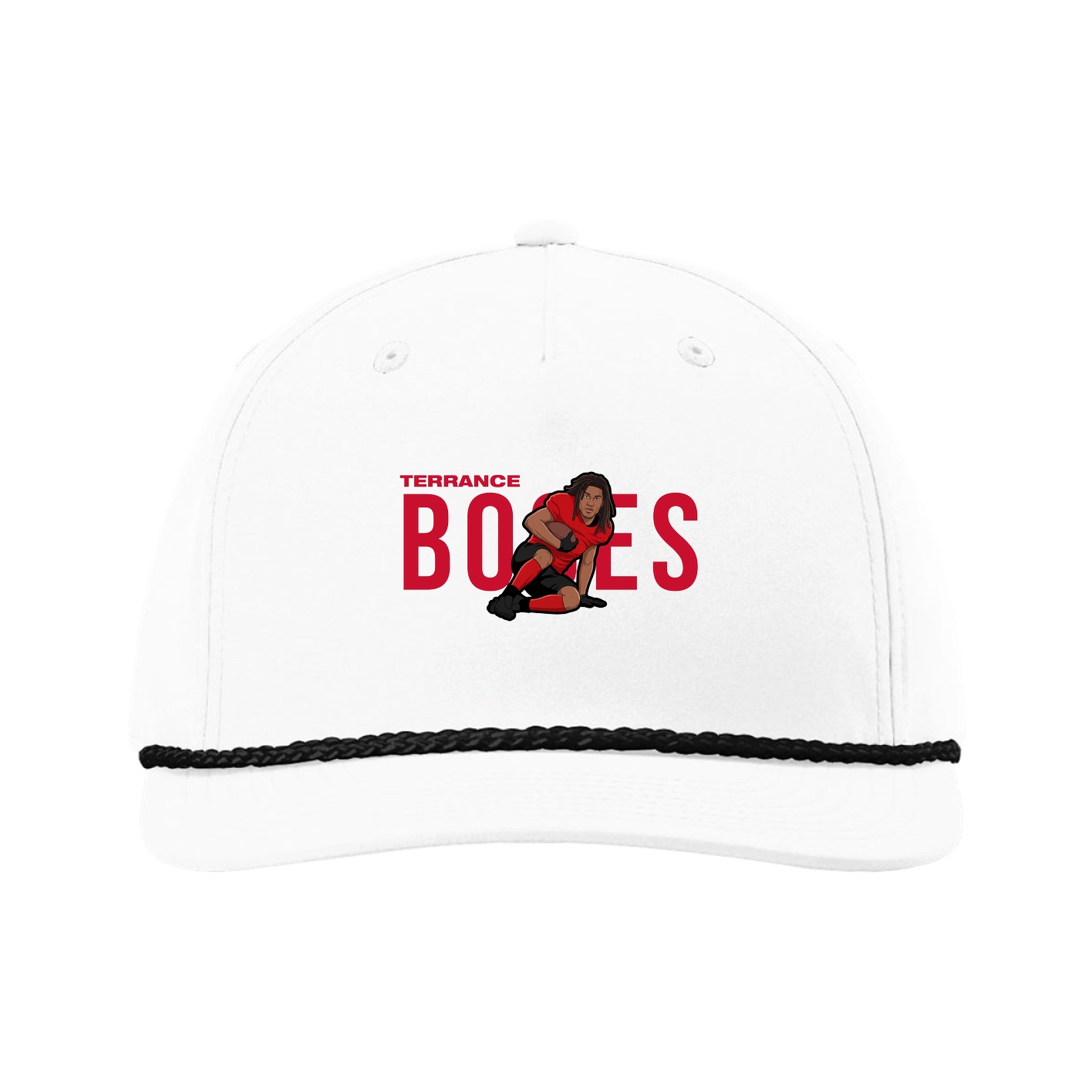 Five-Panel Classic Rope Cap — Player Name in White