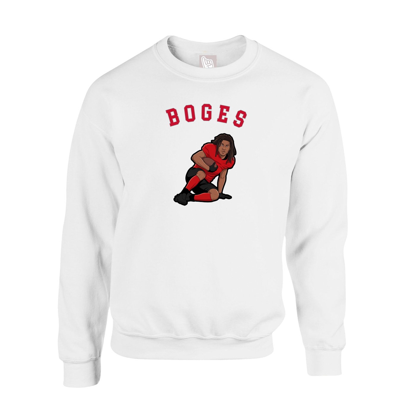 Fleece Crew — Shirsey Arch in White