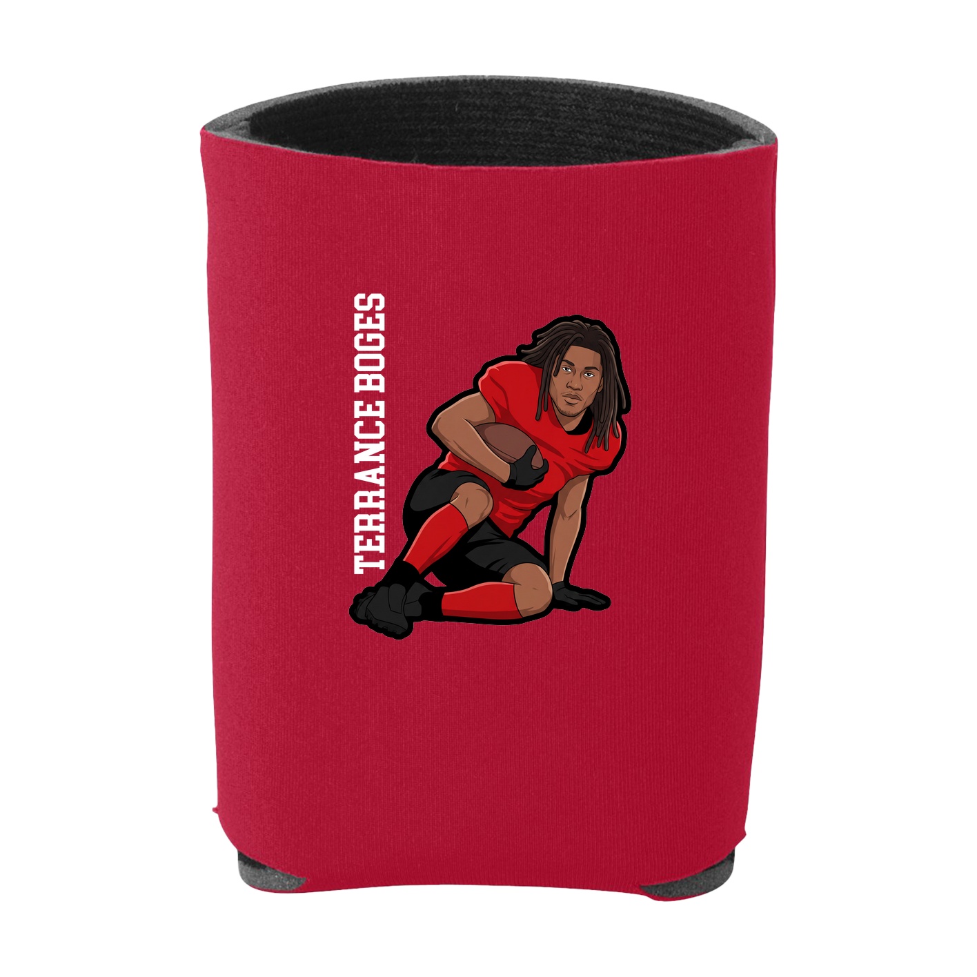 Can Holder — Name Vertical in Red