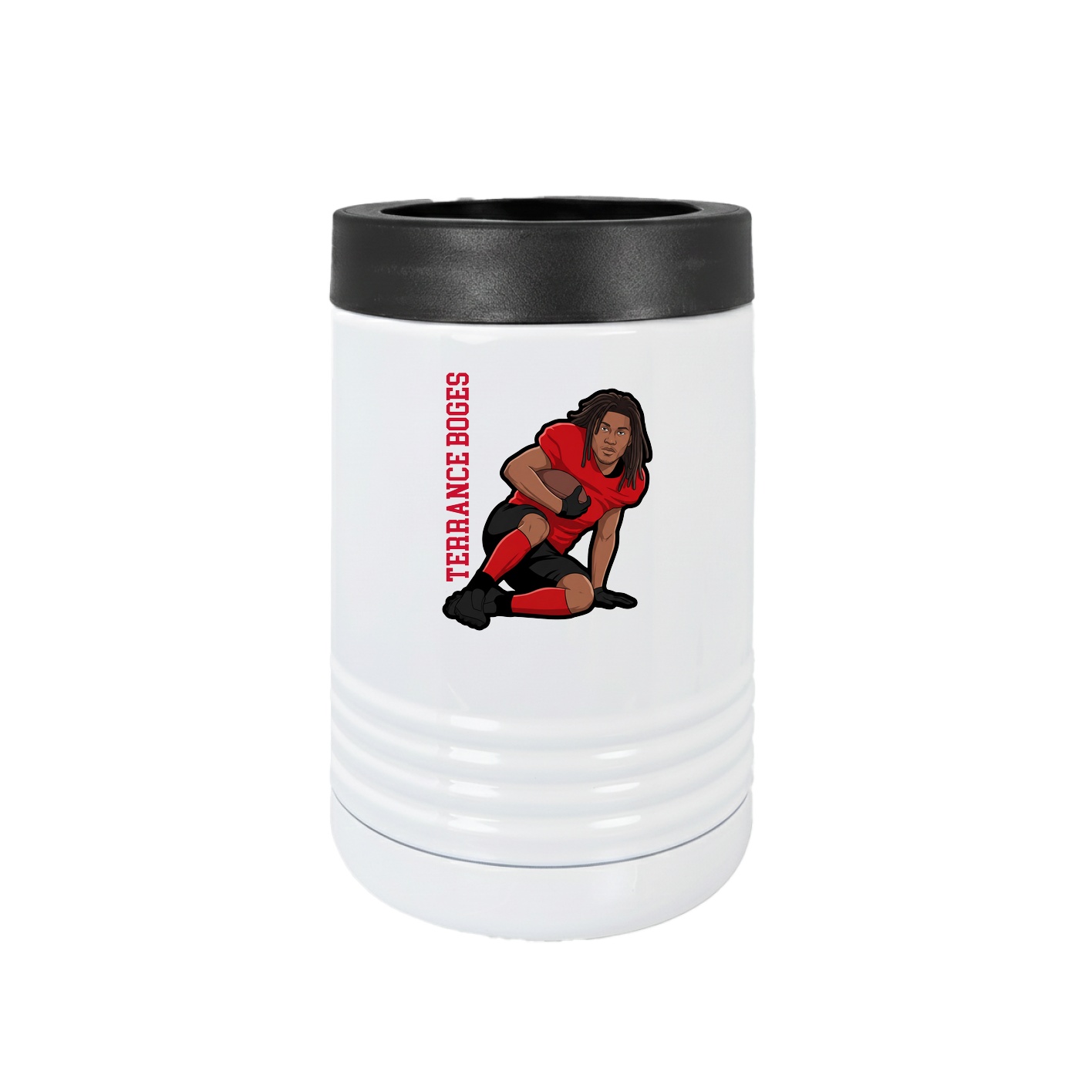 Beverage Holder — Name Vertical in White