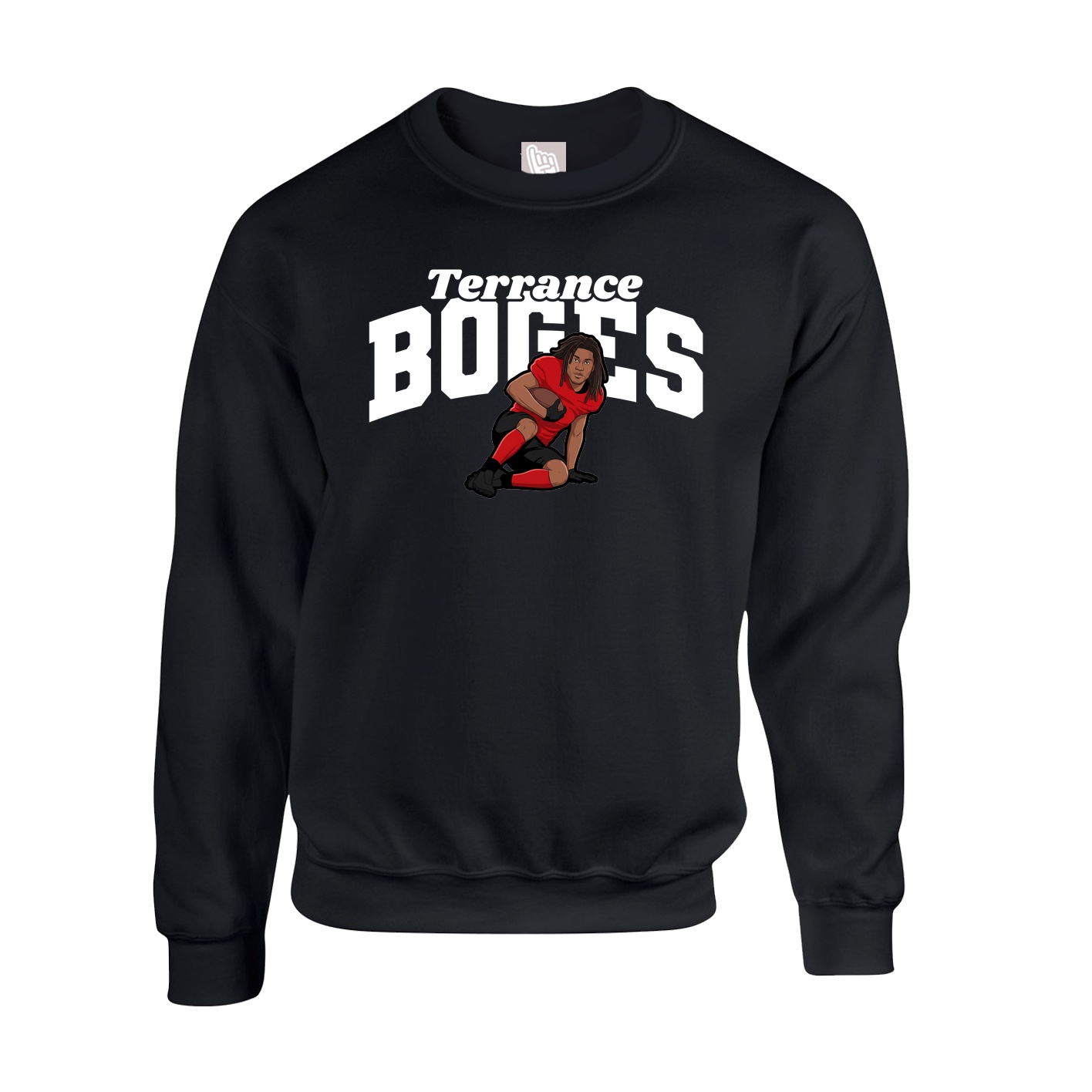 Fleece Crew — Signature Arch in Black