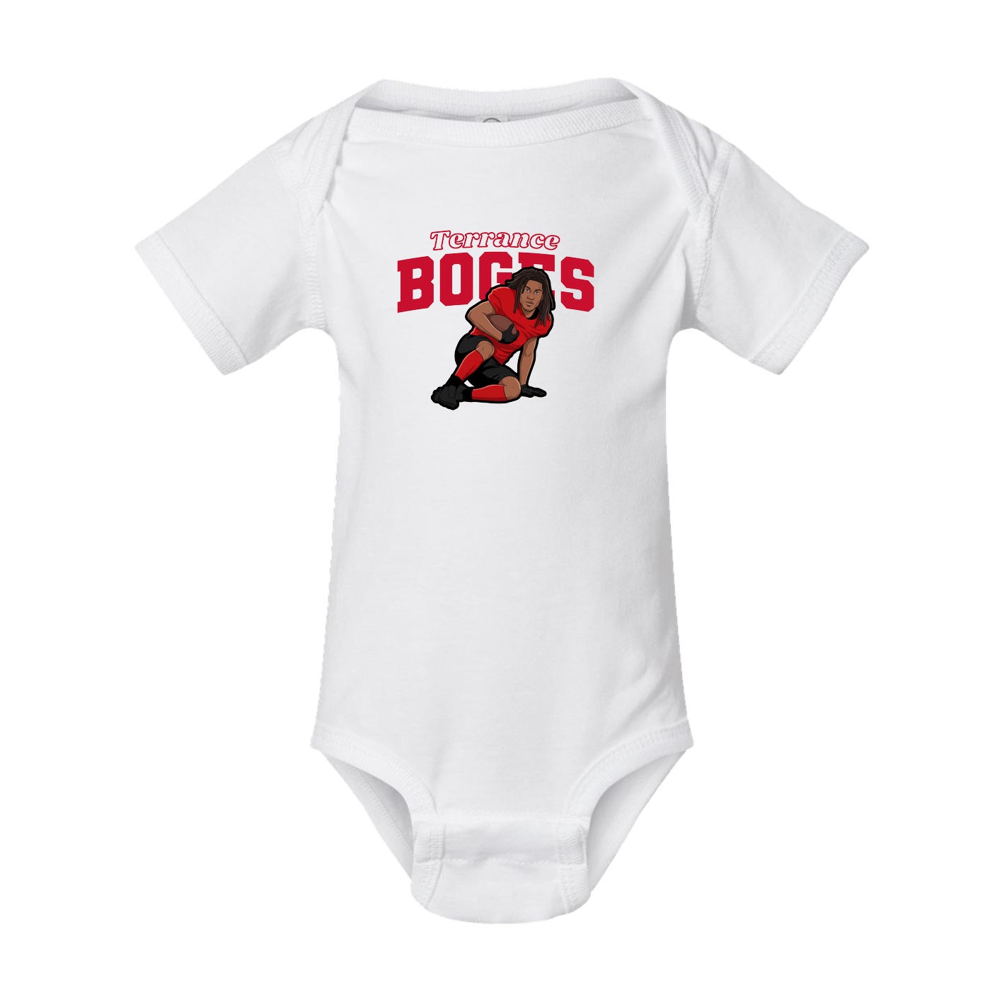 Baby Onesie — Name Arch in White