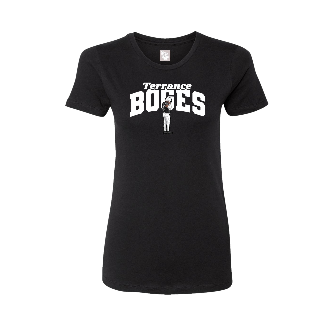 Fitted Women's Tee — Signature Arch in Black