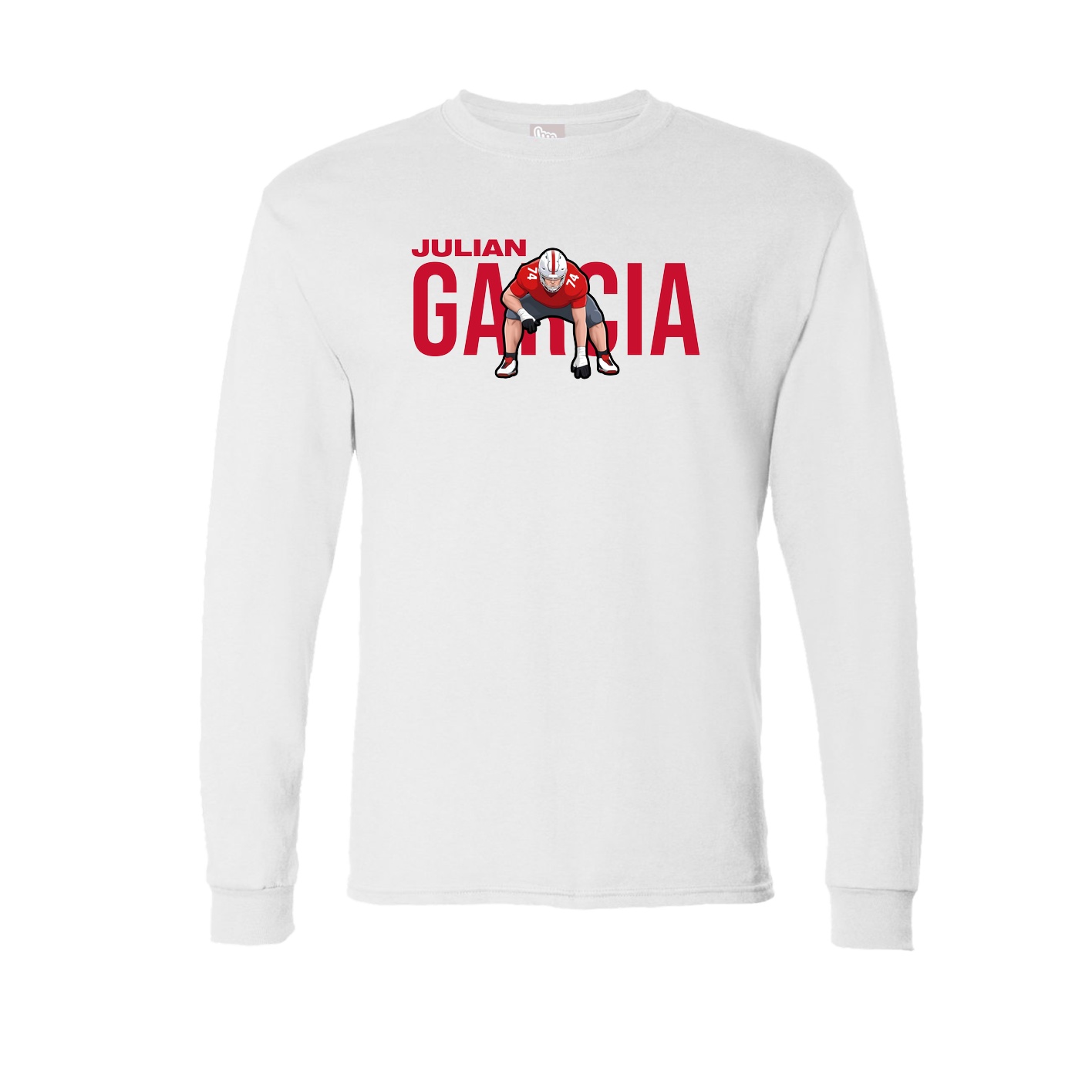 Long Sleeve Tee — Player Name in White