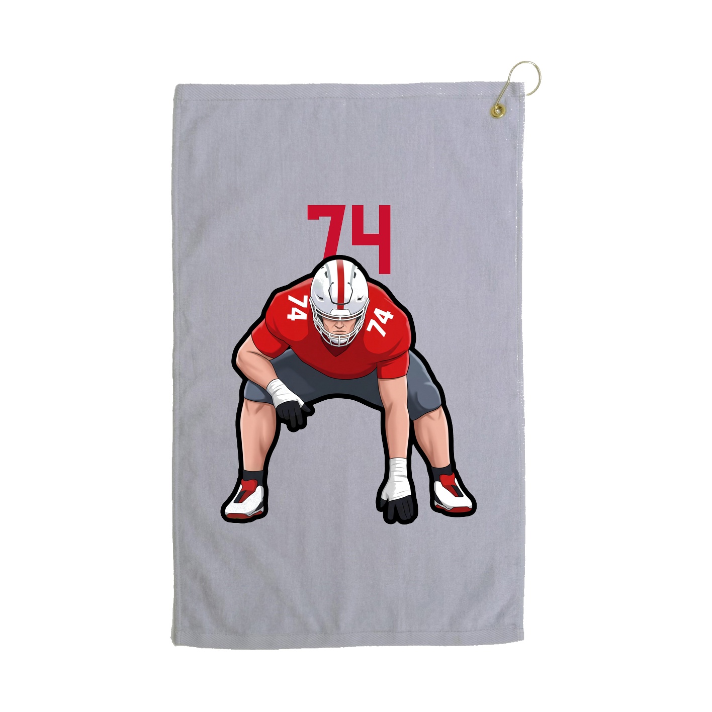 Golf Towel — Number Top in Grey