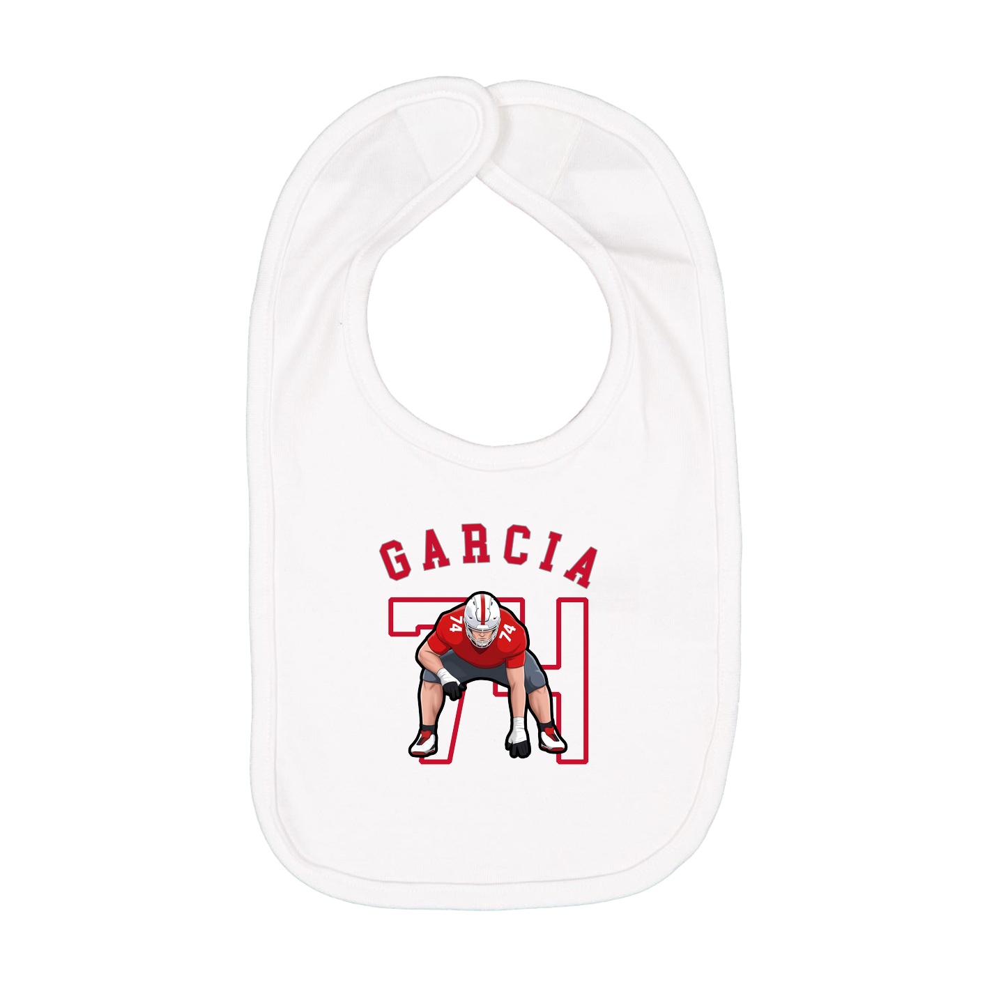 Infant Bib — Shirsey Arch in White
