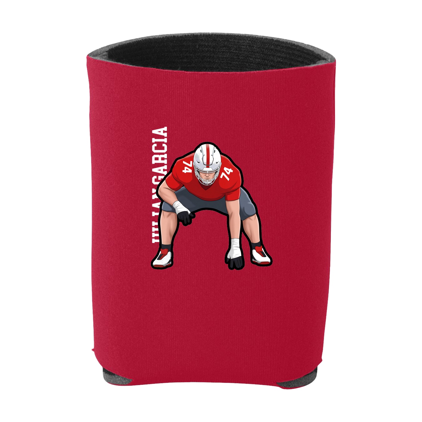 Can Holder — Name Vertical in Red