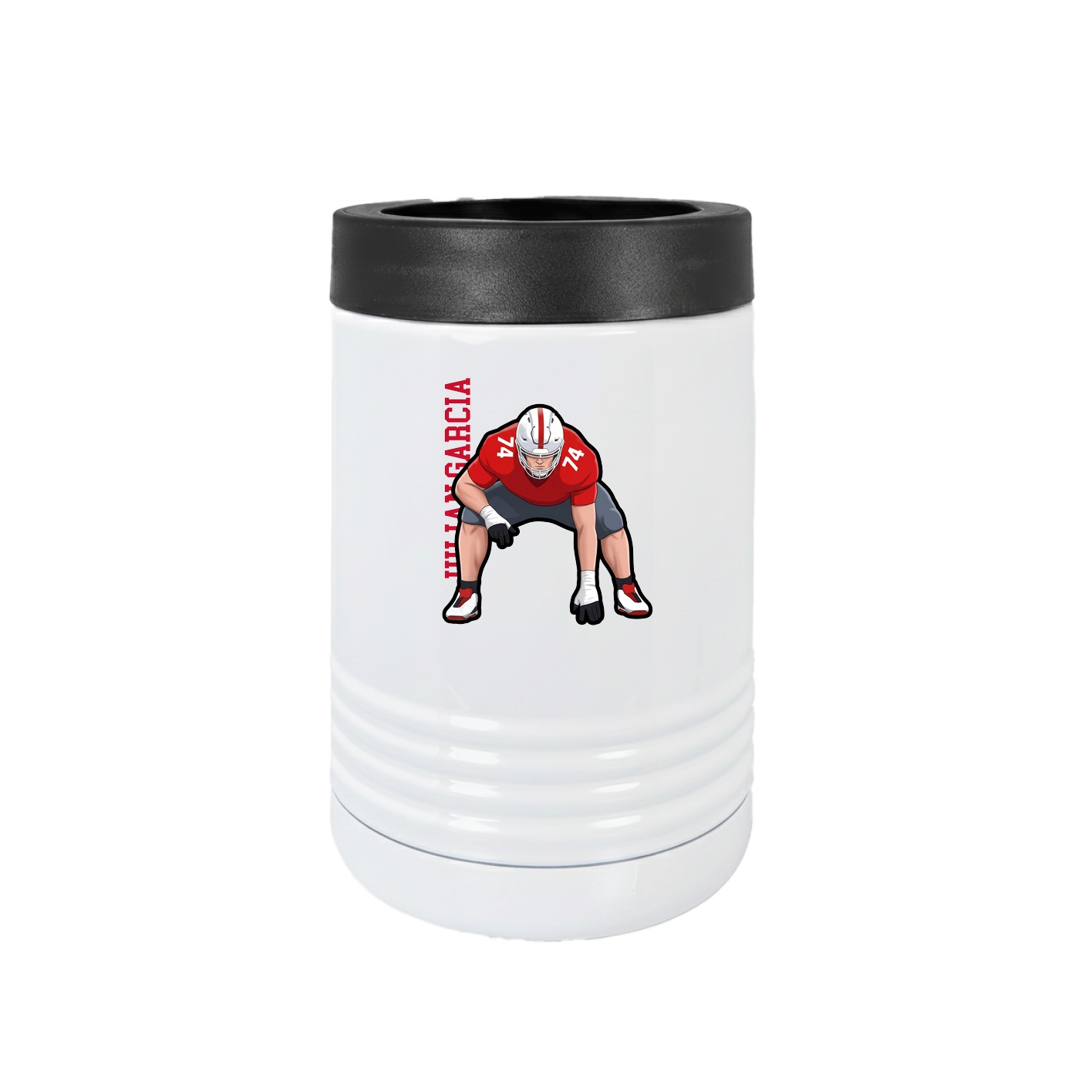 Beverage Holder — Name Vertical in White
