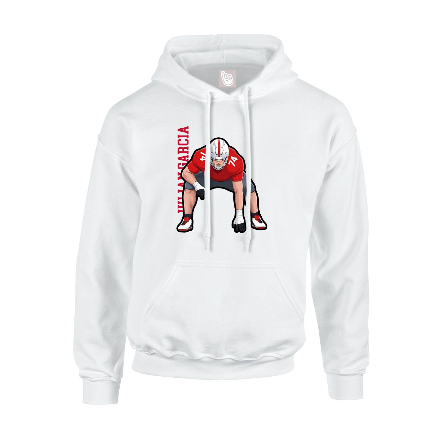 Youth Hoodie — Name Vertical in White