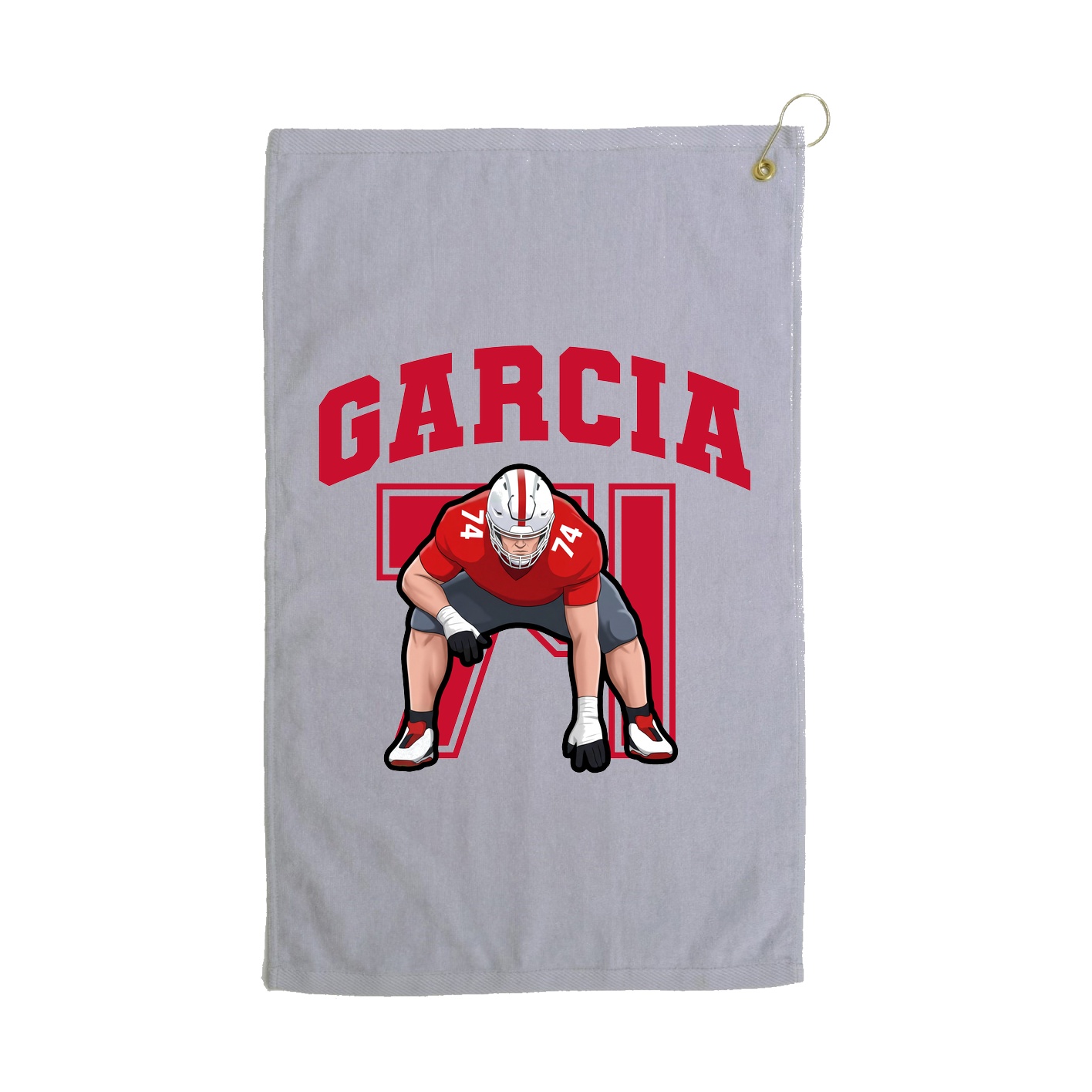 Golf Towel — Number in Grey