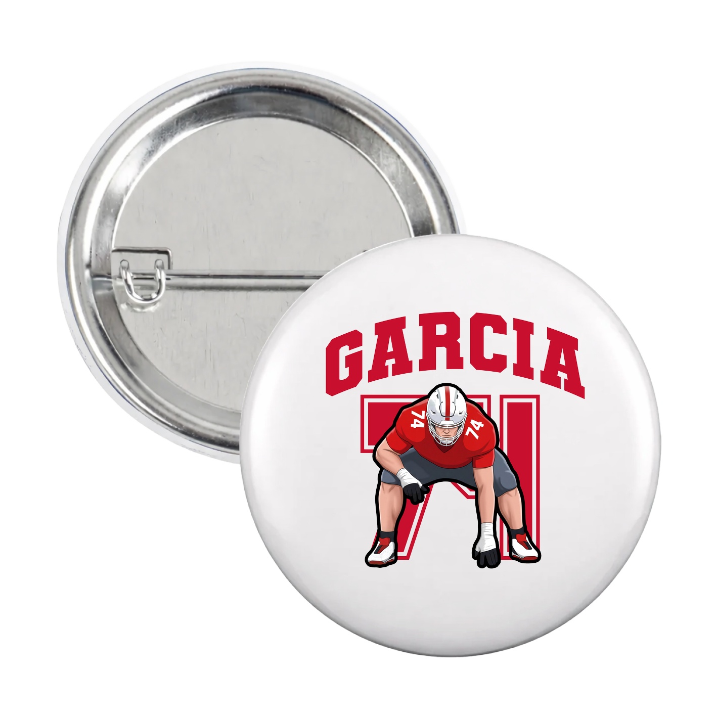 Game Day Button — Number in White