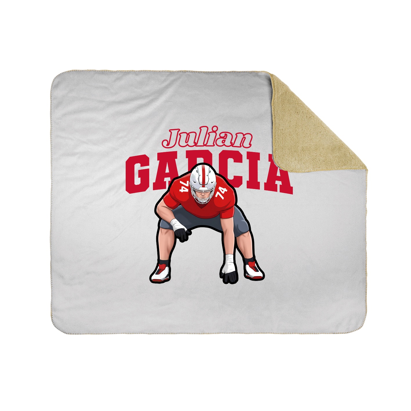 Throw Blanket — Name Arch in White