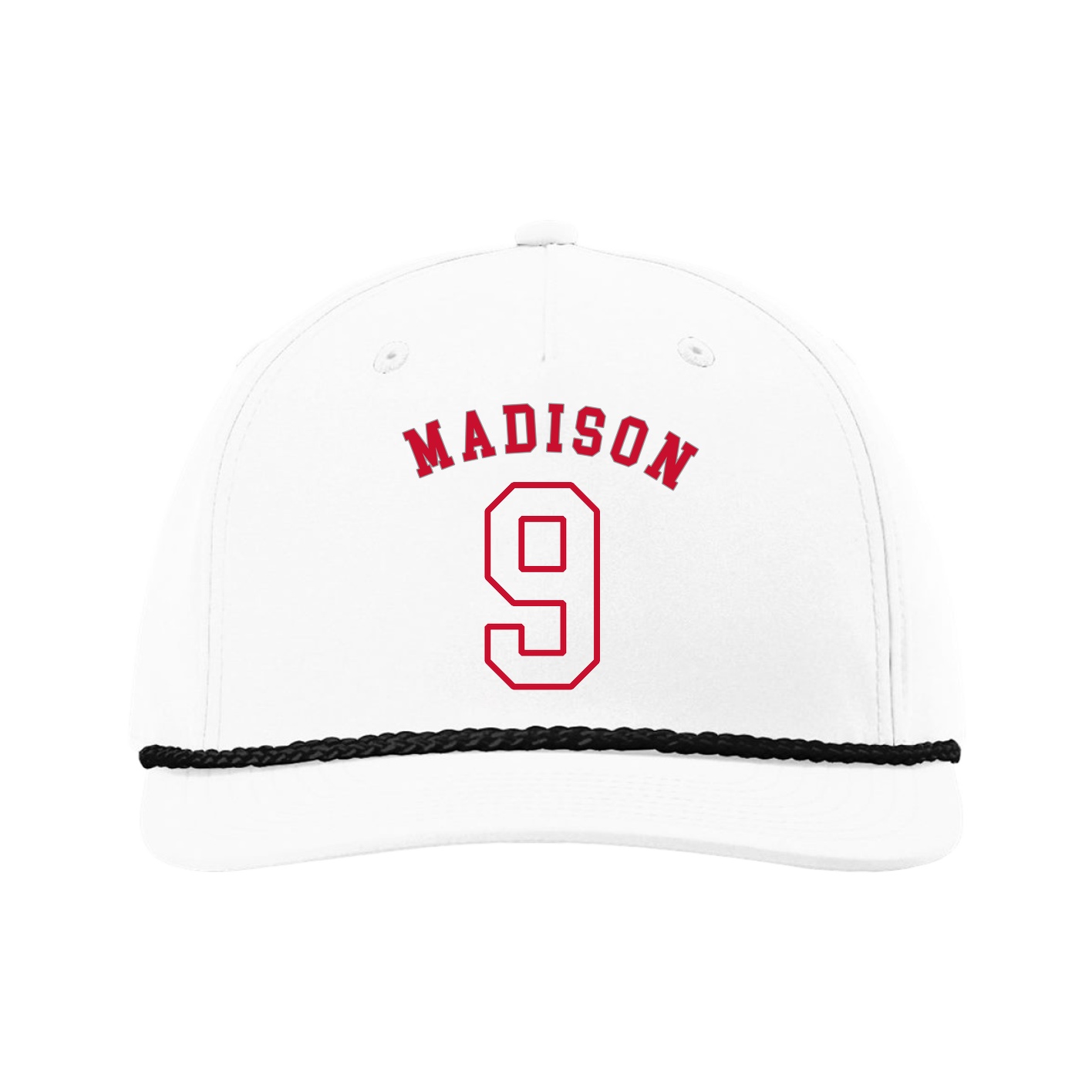 Five-Panel Classic Rope Cap — Shirsey Arch in White