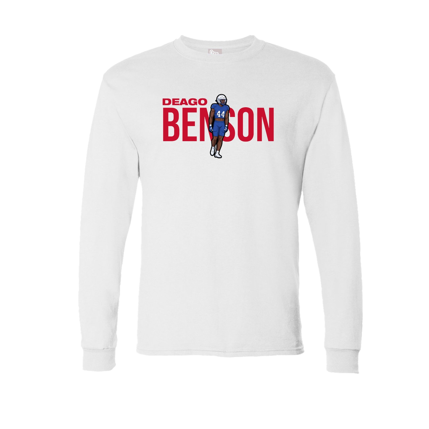 Long Sleeve Tee — Player Name in White