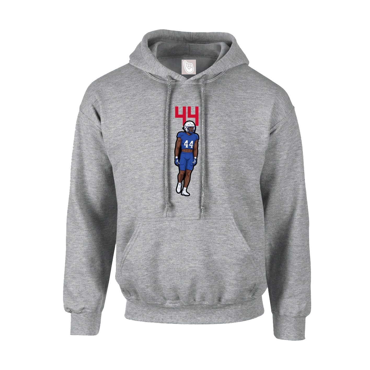 Youth Hoodie — Number Top in Grey