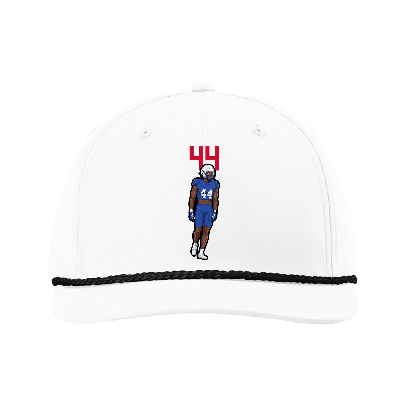 Five-Panel Classic Rope Cap — Number Top in White