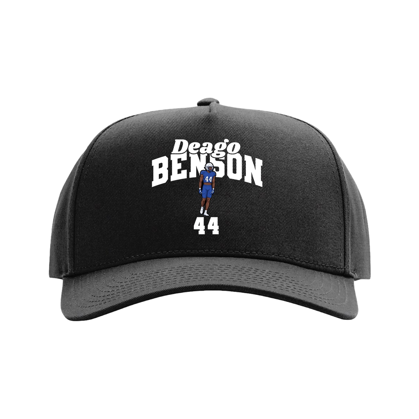 Full Fabric Five-Panel Champ Cap — Signature Arch in Black
