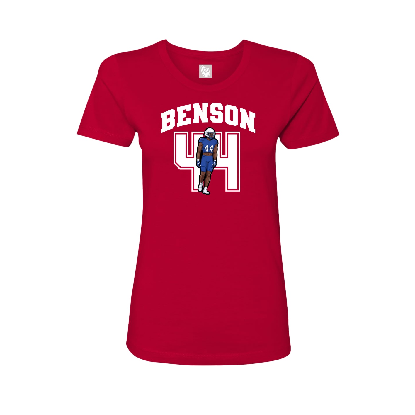 Fitted Women's Tee — Number in Red