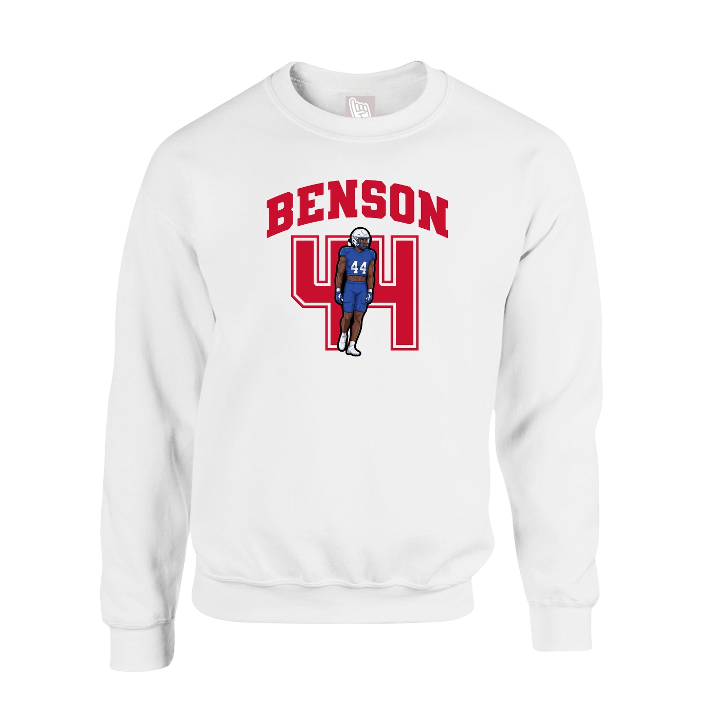 Fleece Crew — Number in White