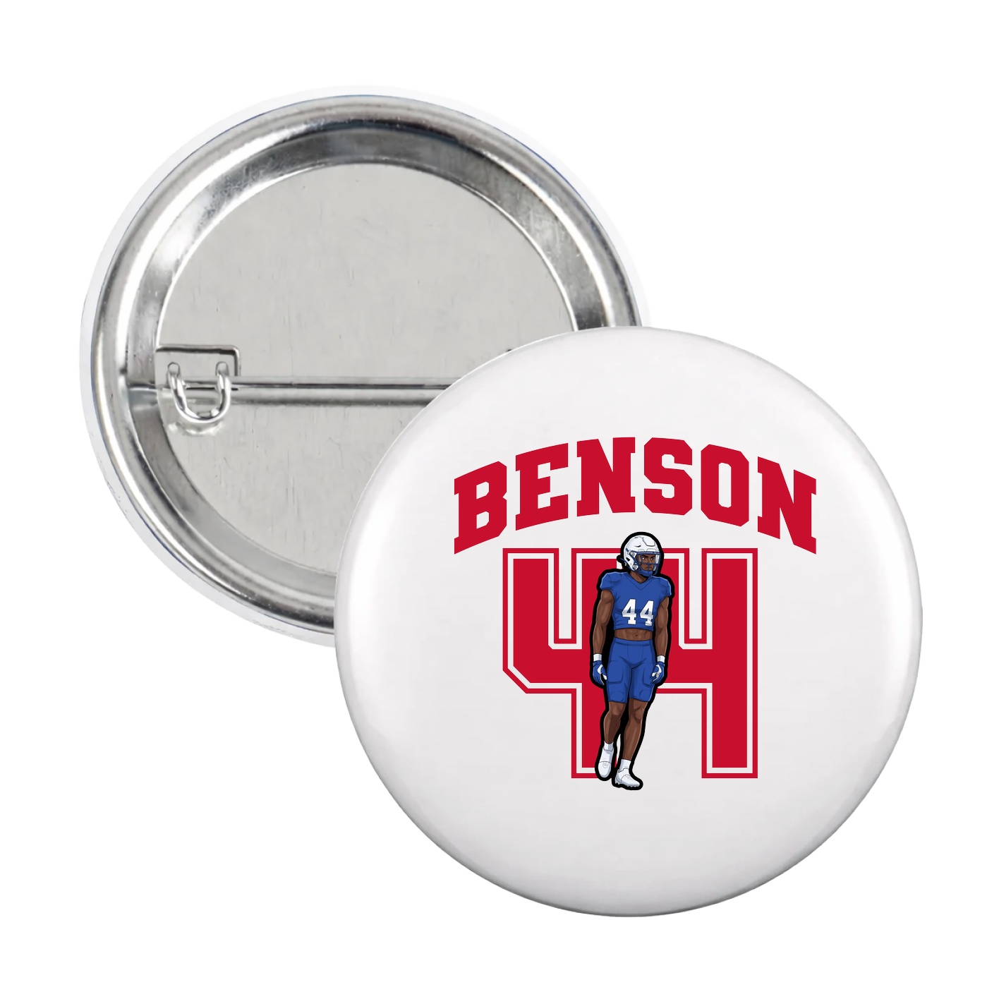 Game Day Button — Number in White