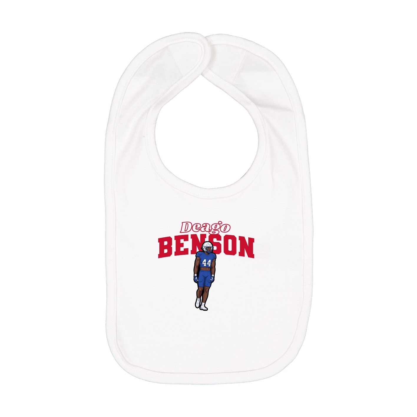 Infant Bib — Name Arch in White