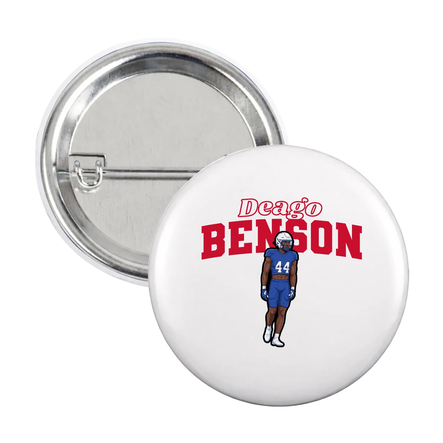 Game Day Button — Name Arch in White